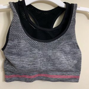 NWOT IVY PARK SPORTS BRA GRAY AND PINK AND BLK